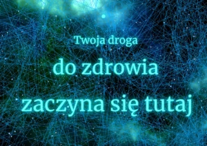 Obraz mikroskopozy powięzi i na jego tle napis Twoja droga do zdrowia zaczyna się tutaj